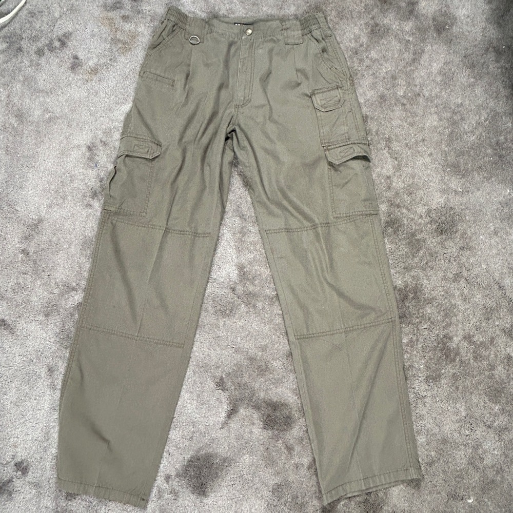 5.11 Tactical Series Pants Mens 36x34 Green Solid Ripstop Cargo Work Trousers